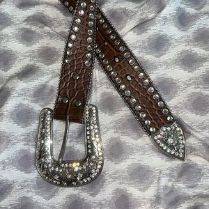 Brown Rhinestone Belt